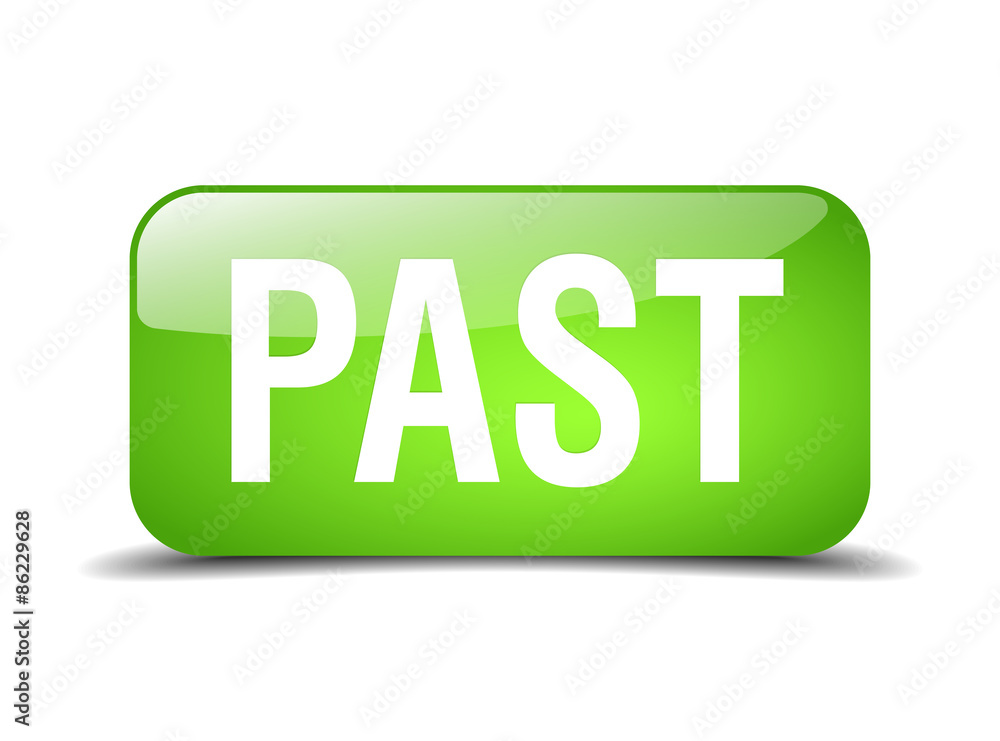 past green square 3d realistic isolated web button past green square 3d realistic isolated web button