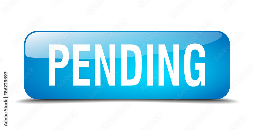 pending blue square 3d realistic isolated web button pending blue square 3d realistic isolated web button