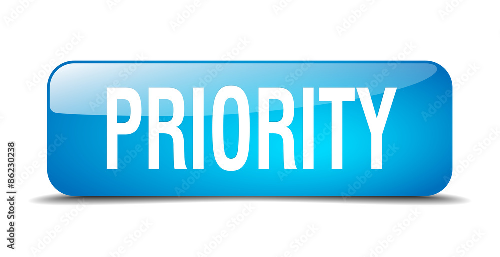 priority blue square 3d realistic isolated web button priority blue square 3d realistic isolated web button