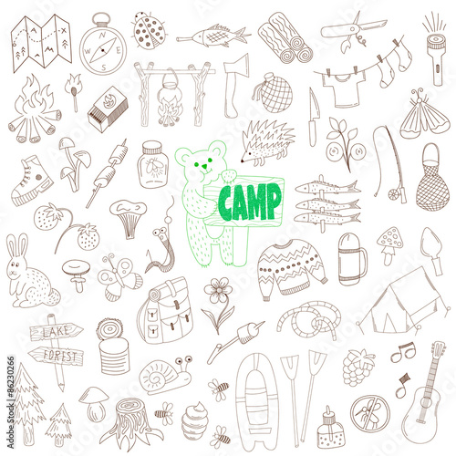 doodle camping elements