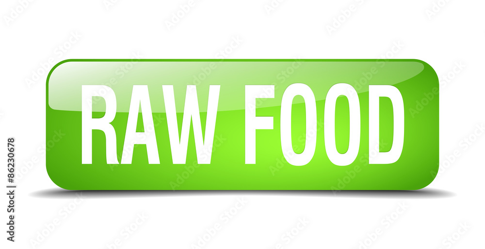 raw food green square 3d realistic isolated web button raw food green square 3d realistic isolated web button