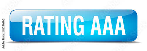 rating aaa blue square 3d realistic isolated web button