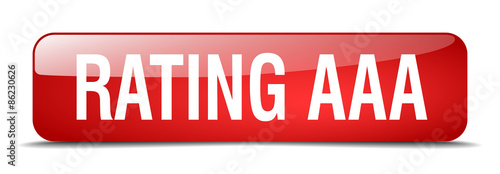 rating aaa red square 3d realistic isolated web button