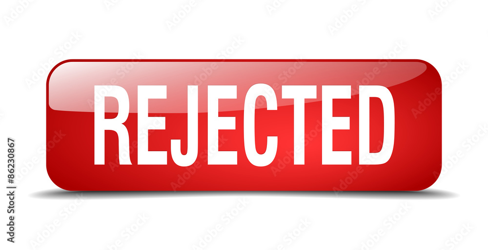 rejected red square 3d realistic isolated web button rejected red square 3d realistic isolated web button