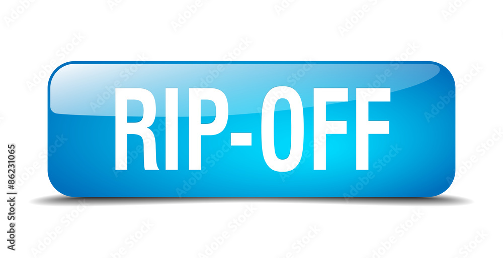 rip-off blue square 3d realistic isolated web button rip-off blue square 3d realistic isolated web button
