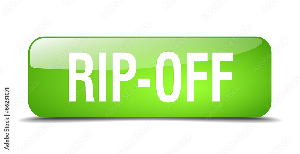 rip-off green square 3d realistic isolated web button rip-off green square 3d realistic isolated web button