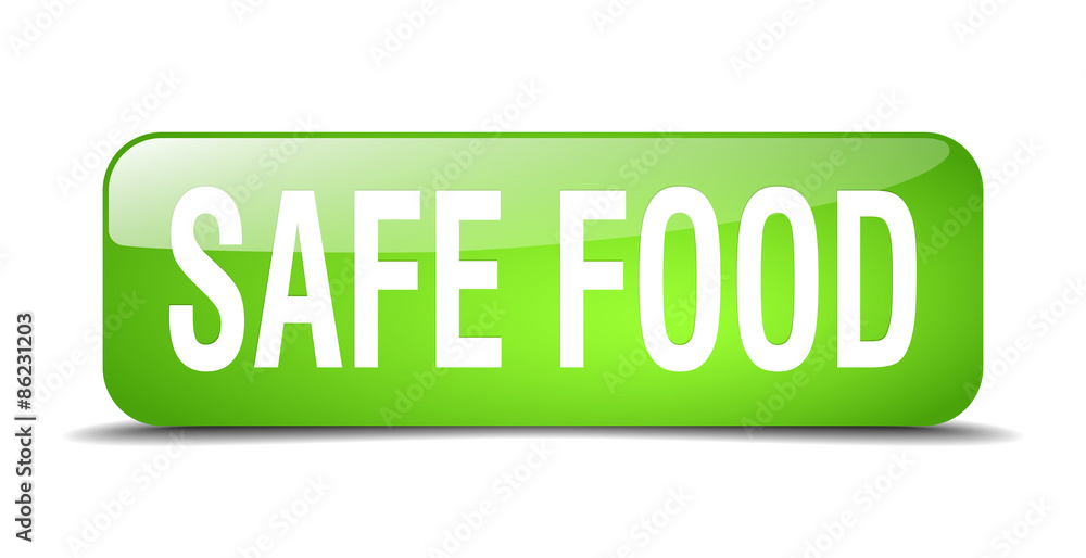 safe food green square 3d realistic isolated web button safe food green square 3d realistic isolated web button