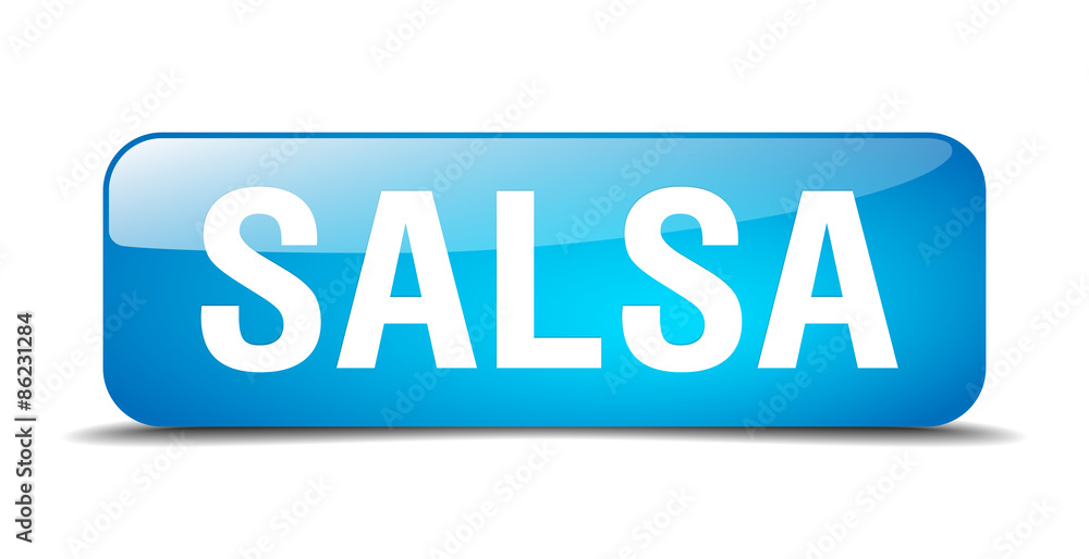 salsa blue square 3d realistic isolated web button salsa blue square 3d realistic isolated web button