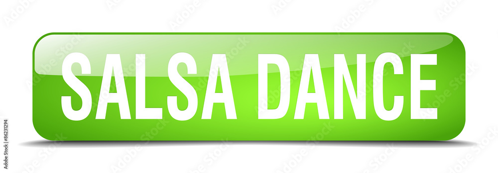 salsa dance green square 3d realistic isolated web button salsa dance green square 3d realistic isolated web button