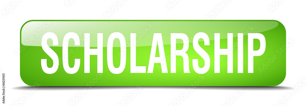 scholarship green square 3d realistic isolated web button scholarship green square 3d realistic isolated web button