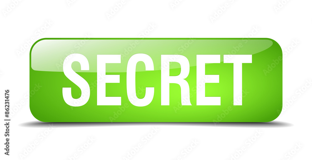 secret green square 3d realistic isolated web button secret green square 3d realistic isolated web button