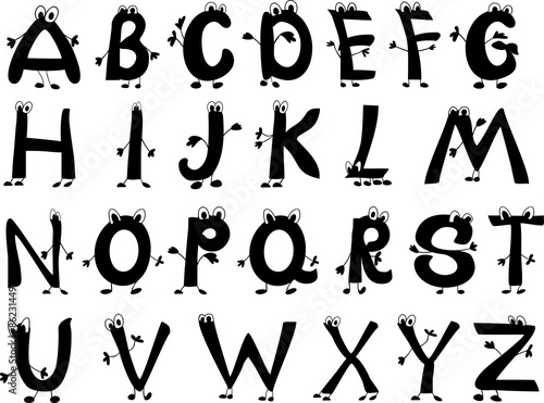 Cartoon funny alphabet 