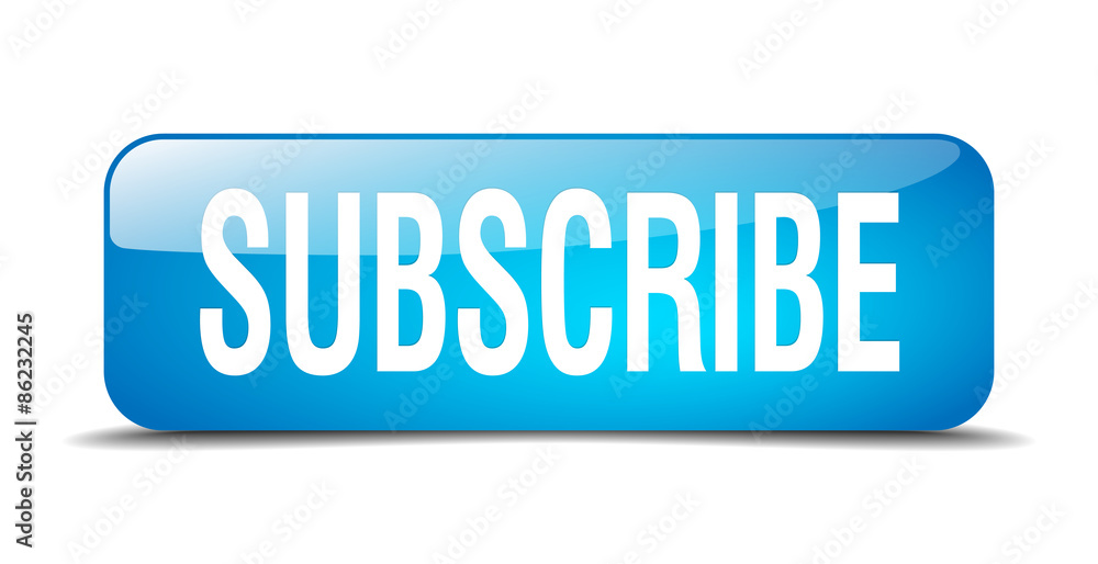 subscribe blue square 3d realistic isolated web button subscribe blue square 3d realistic isolated web button