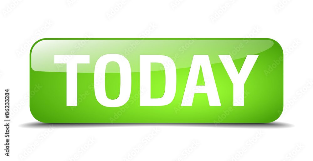 today green square 3d realistic isolated web button today green square 3d realistic isolated web button