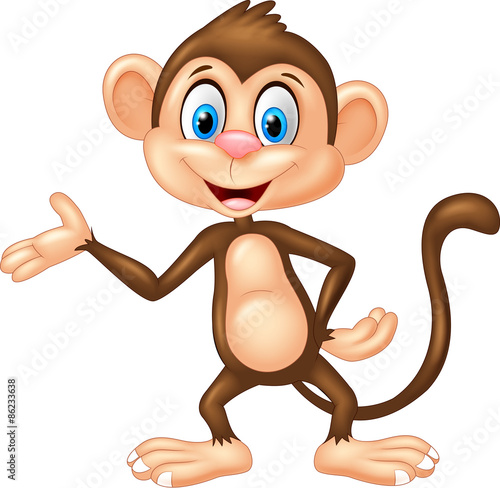 Cartoon monkey presenting