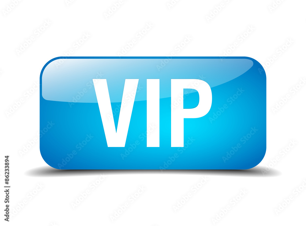 vip blue square 3d realistic isolated web button vip blue square 3d realistic isolated web button