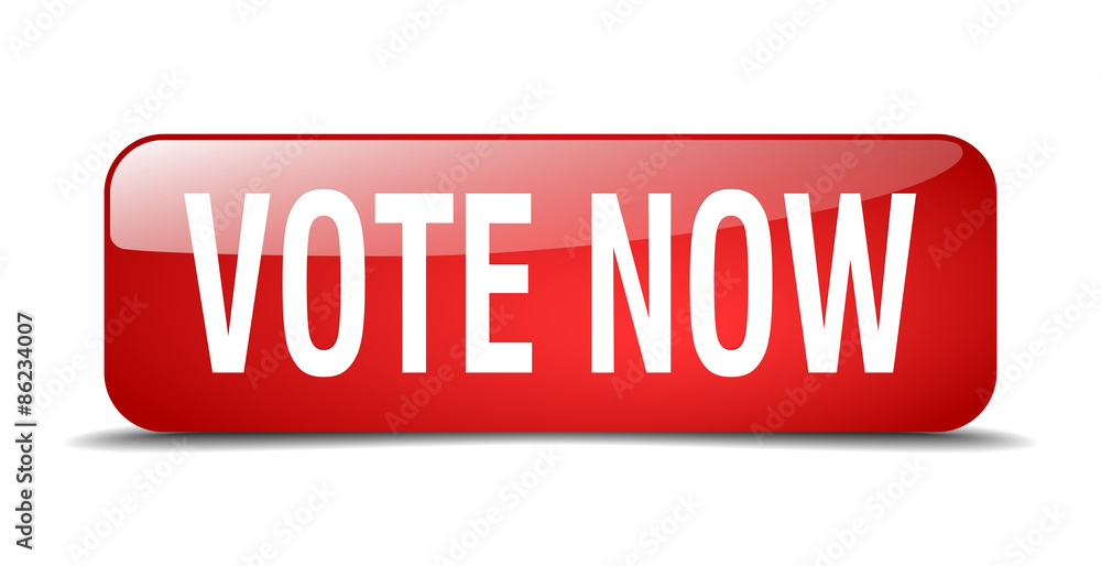 vote now red square 3d realistic isolated web button vote now red square 3d realistic isolated web button