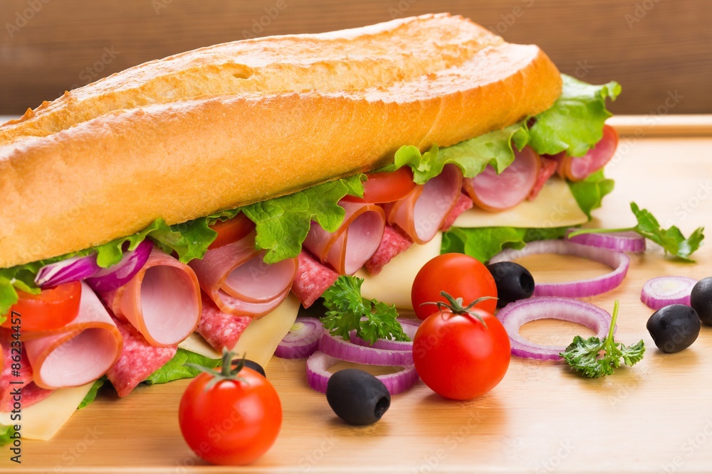 Sandwich, Submarine, Delicatessen. Sandwich, Submarine, Delicatessen.