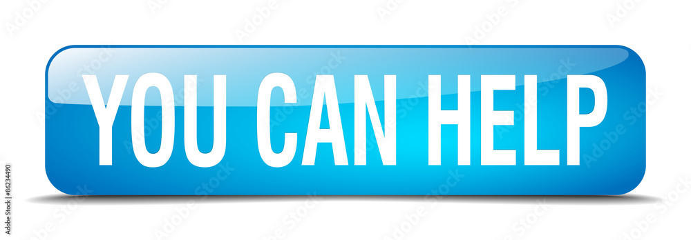 you can help blue square 3d realistic isolated web button you can help blue square 3d realistic isolated web button