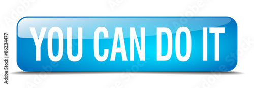 you can do it blue square 3d realistic isolated web button