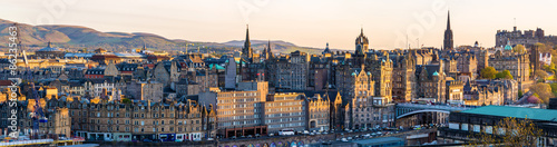 Panorama of the city centre of Edinburgh - Scotland