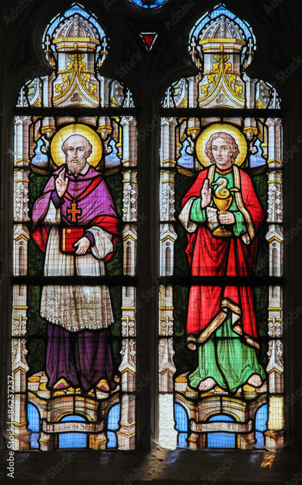 Stained Glass - Saint Franciscus and Saint John the Evangelist