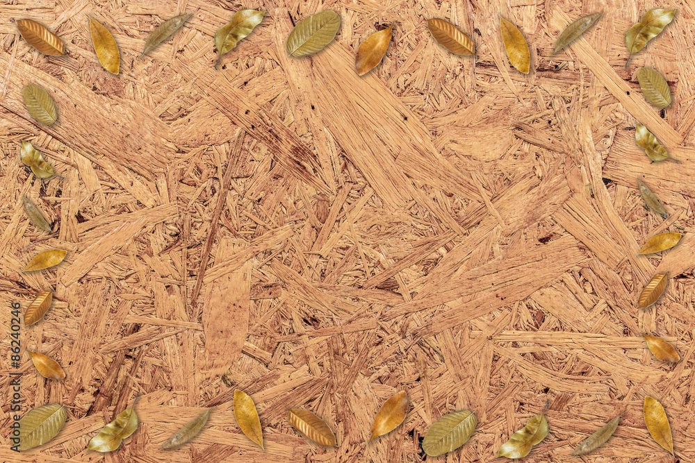 dry leaf frame on old wooden box bagasse Recycled dry leaf frame on old wooden box bagasse Recycled