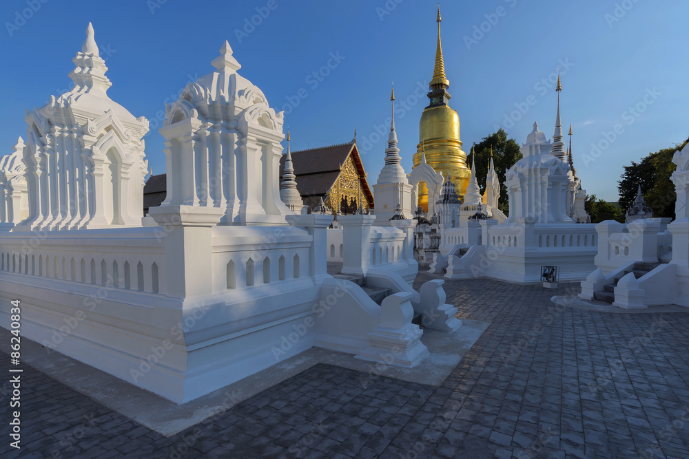 Wat Suan Dok golden pagoda. Chiang Mai, Thailand