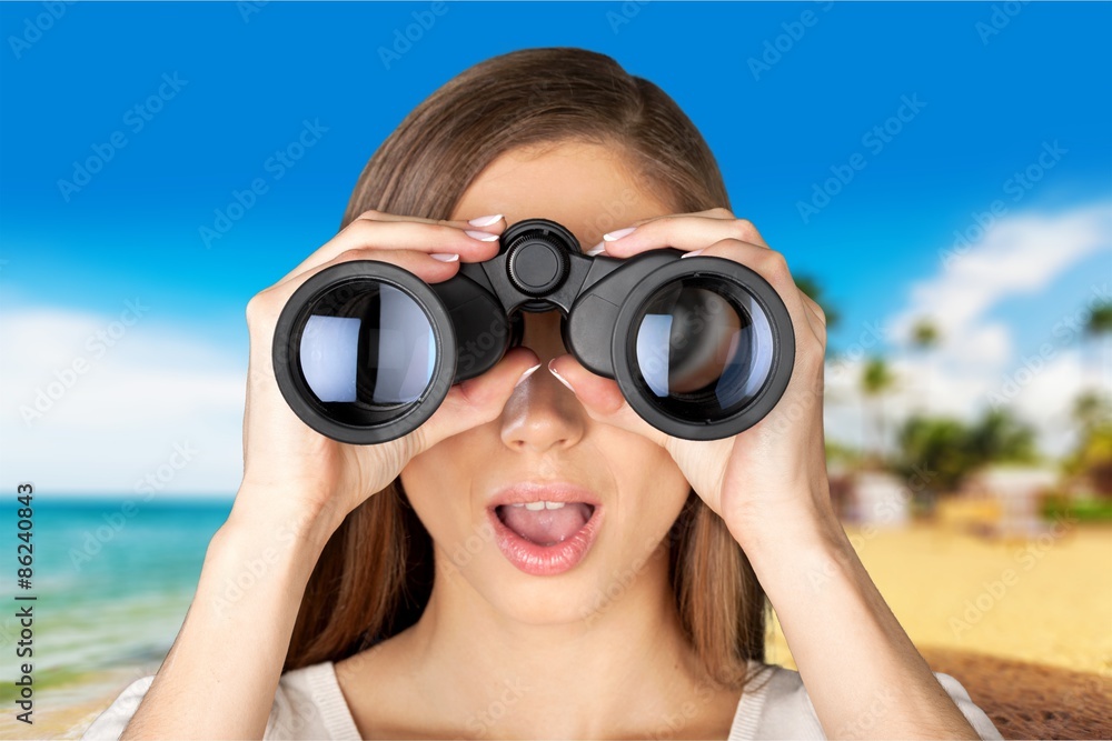 Binoculars, Women, Business. Binoculars, Women, Business.