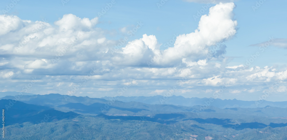 Landscape Mountain and blue sky with clouds Landscape Mountain and blue sky with clouds