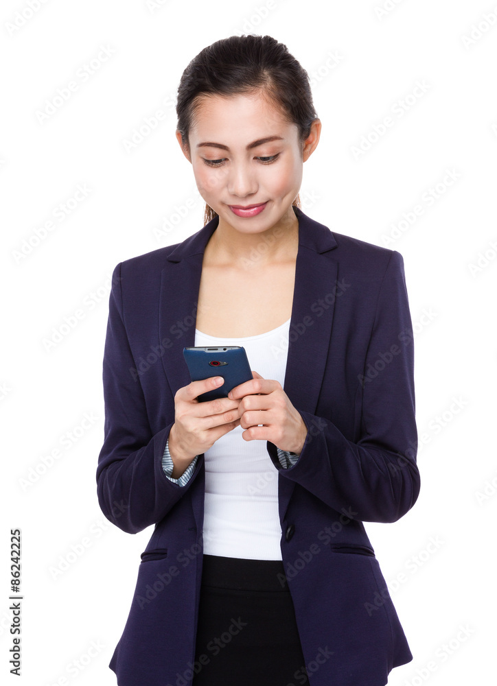 Businesswoman use of the smartphone Businesswoman use of the smartphone