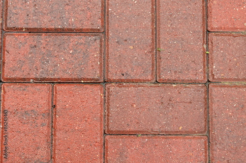 Foto Wet red brick patio