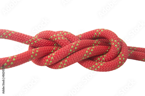 Climbing rope, Double Figure Eight Loop on white background