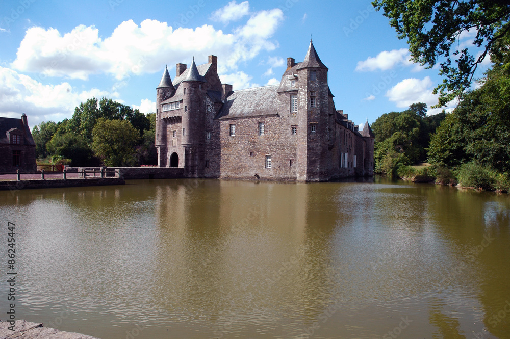 Castle in Broceliande forest, Bretagne, France
