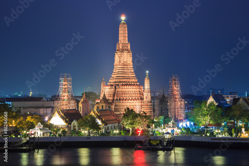 Atmosphere thai temple in night