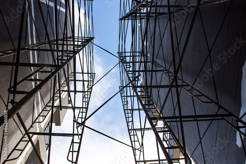 Scaffolding on a construction site of a new building