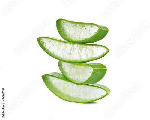 Wallpaper Mural portion cut fresh aloe vera leaf on white background Torontodigital.ca