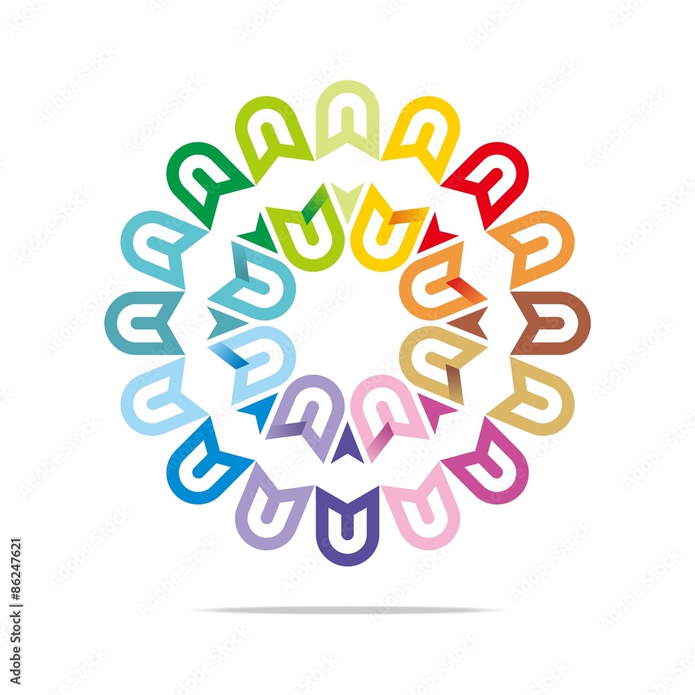 Logo Colorful Circle Letter U Element Design Symbol Icon 