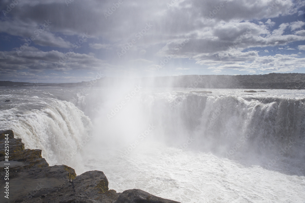 Obraz premium Close-up of Selfoss waterfall