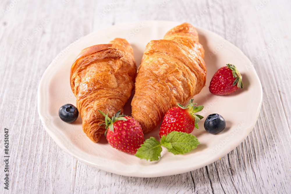 croissant and berry fruit