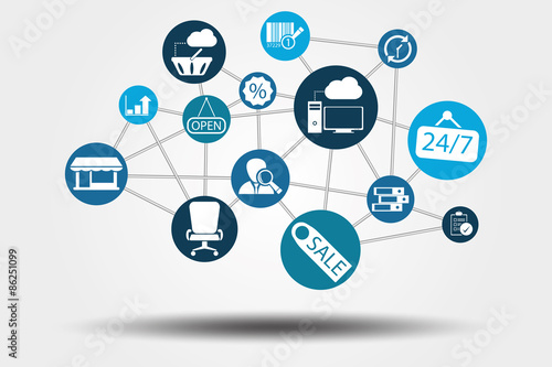 Graphic Vector Network Work, Internet, Web and Business grey