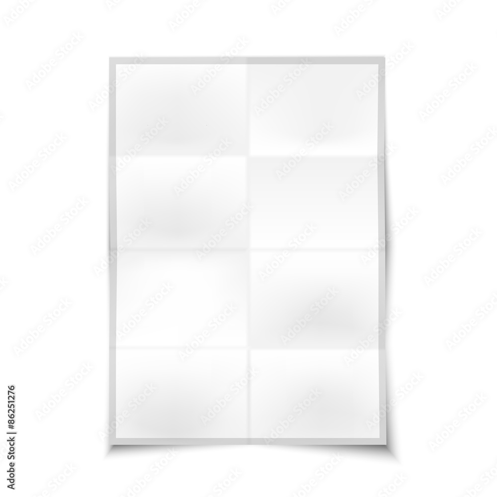 Blank realistic folded poster with place for your design and Blank realistic folded poster with place for your design and