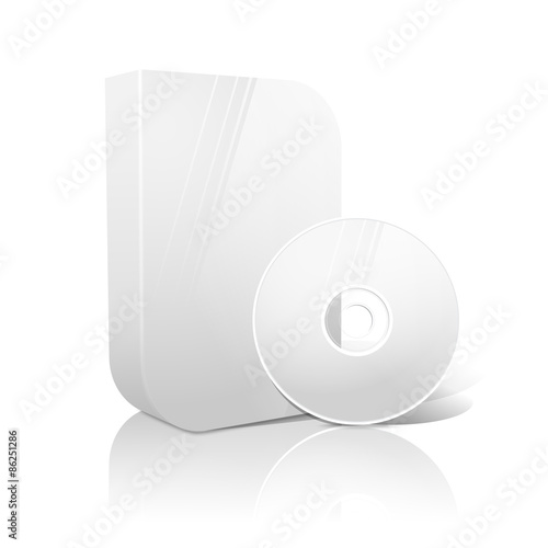 White realistic isolated DVD, CD, Blue-Ray smooth shaped case