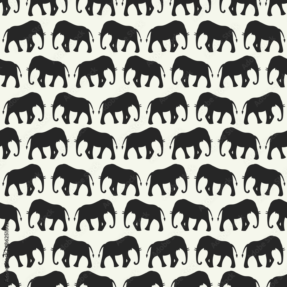 Animal seamless vector pattern of elephant Animal seamless vector pattern of elephant