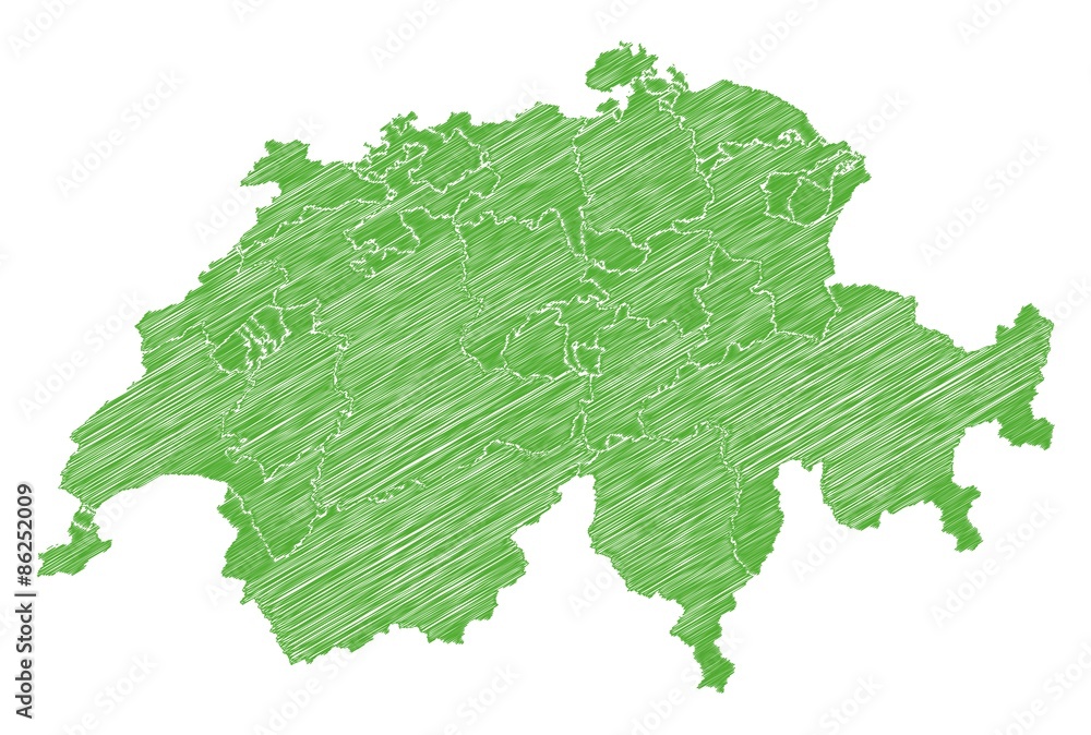 Scribble Landkarte Schweiz