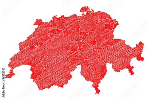 Scribble Landkarte Schweiz photo
