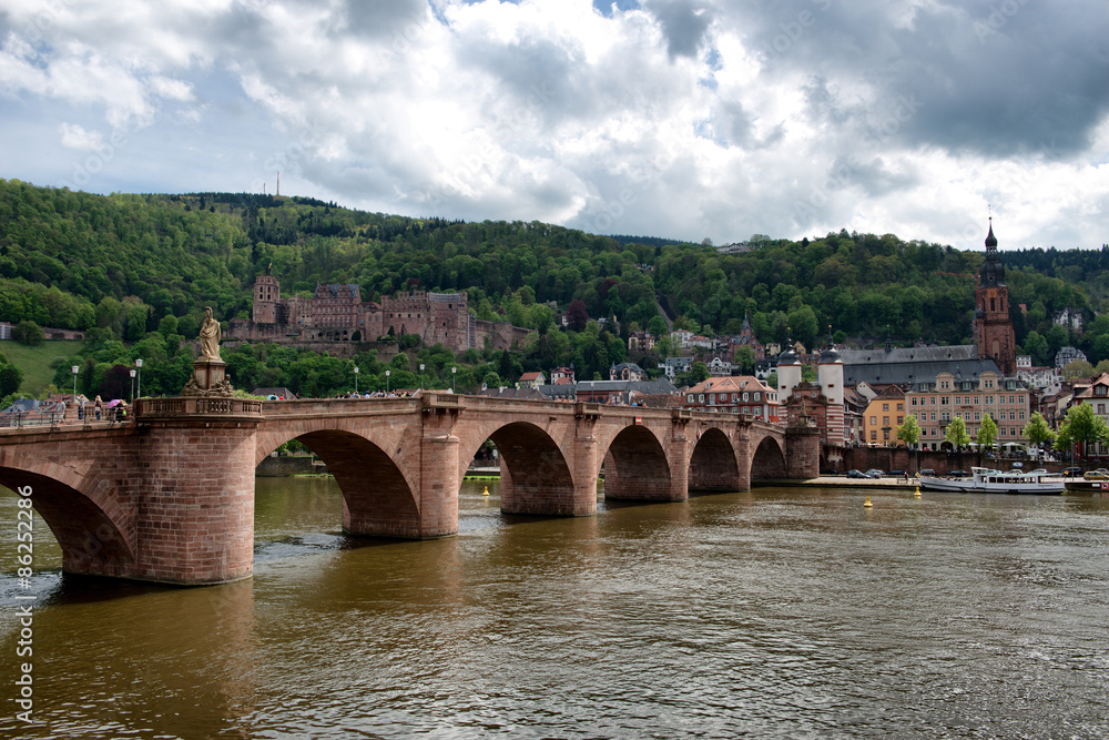 Historic Neuenheim Old Bridge in Heidelberg