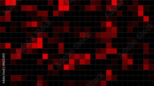 Computer generated abstract video animation of seamless loop mosaic random moving