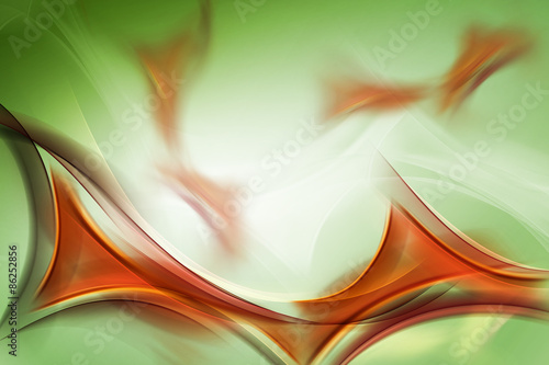 Brown Green New Abstract Waves Background
