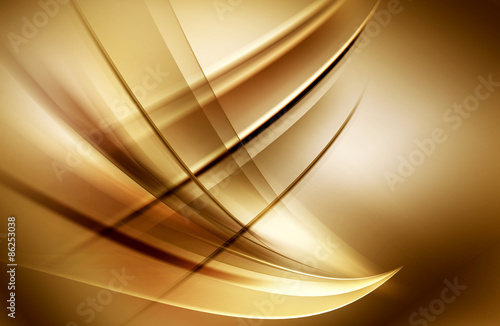 Brown Gold Light Abstract Waves Background #86253038